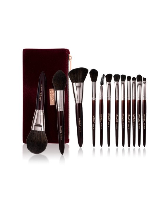 12PCS MAKEUP BRUSH SET WITH ZIPPER BAG